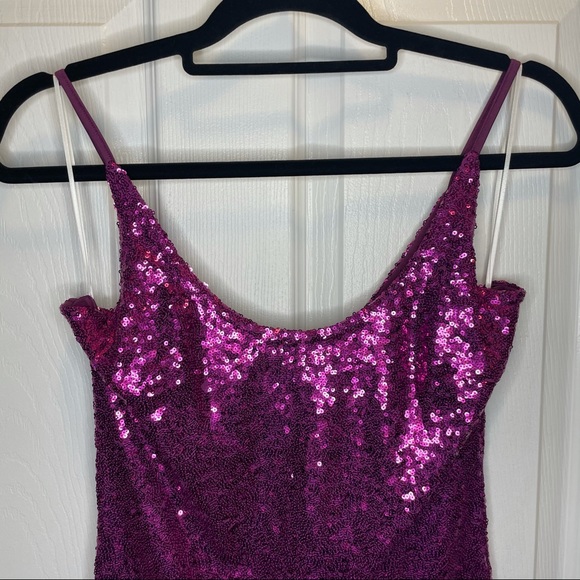 Fuchsia Pink Sequin Dress - Picture 5 of 9